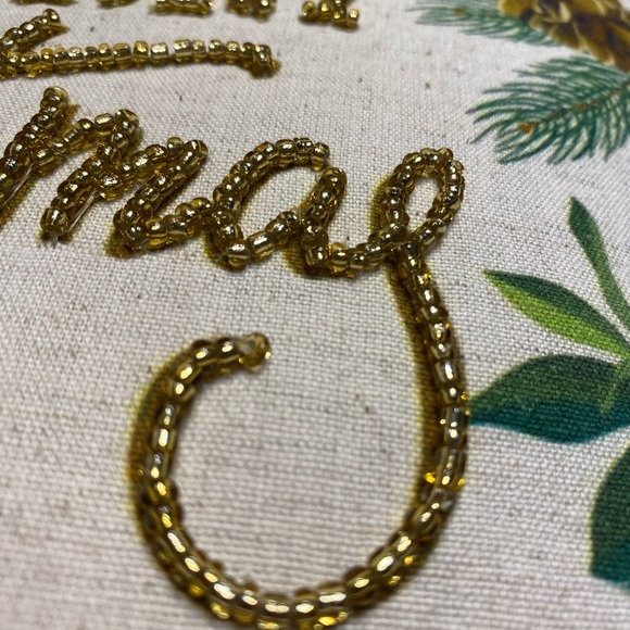 Jingles and joy embellished Christmas pillow. 12 x 12. NWT - Picture 3 of 8